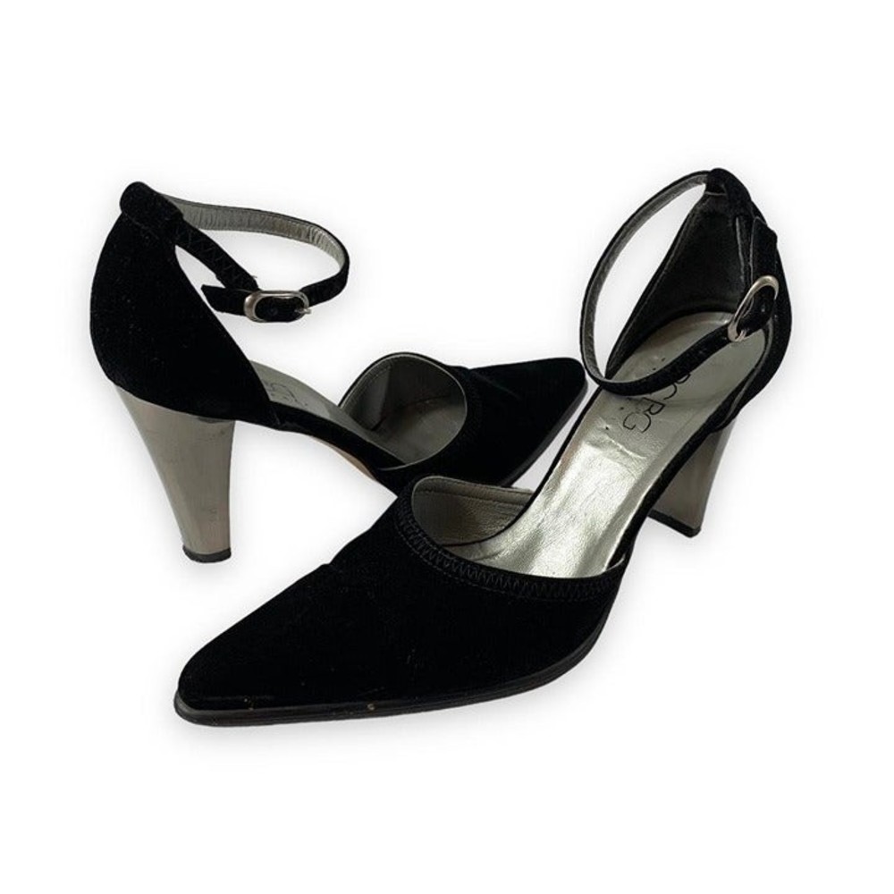 Vintage Bcbg MaxAzria Leather‎ Velvet Heels Women's 8.5
